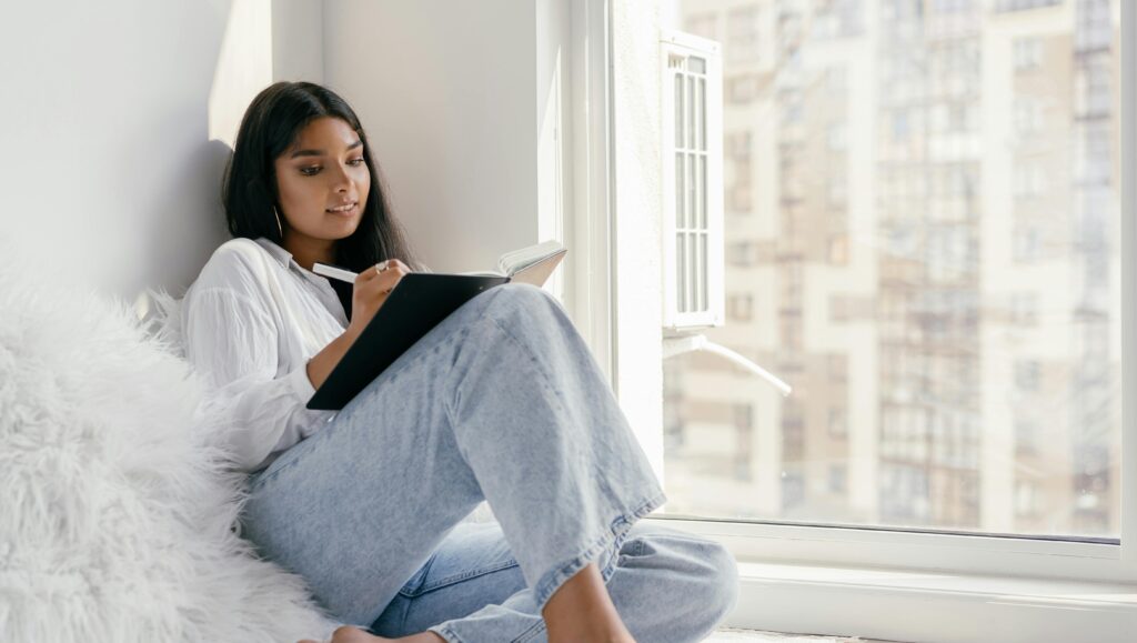 woman journaling